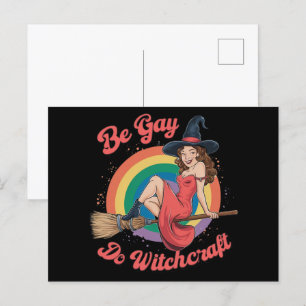 Carte Postale Be Gay Do Witchcraft Gay pride Witch Halloween
