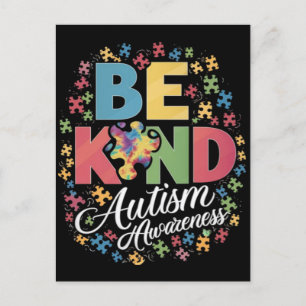 Carte Postale Be Kind Sensibilisation sur l'autisme Conception c
