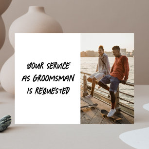 Carte Postale Be My Groomsman Brush Script Photo