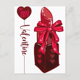 Carte Postale Be My Valentine Lipstick Conception cadeau