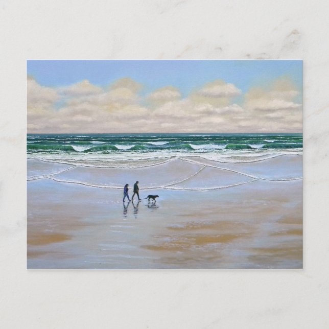 Carte postale ~ Beach Dog Walk (Devant)