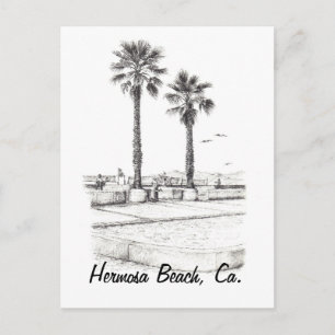 Carte Postale Beach Tennis, Hermosa Beach, Ca.
