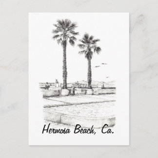 Carte Postale Beach Tennis, Hermosa Beach, Ca.