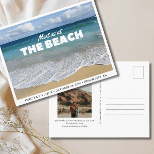 Carte Postale Beach Wedding Ocean Photo Enregistrer la date Cart