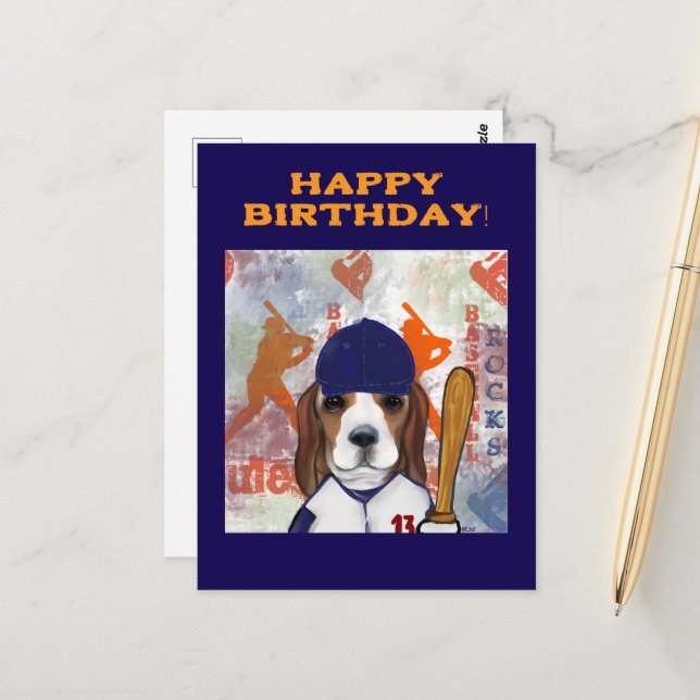 Carte Postale Beagle  (Devant/Arrière en situation)