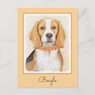 Carte Postale Beagle Hound Dog Peinture Animal Art original