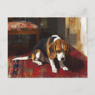 Carte Postale Beagle pensif