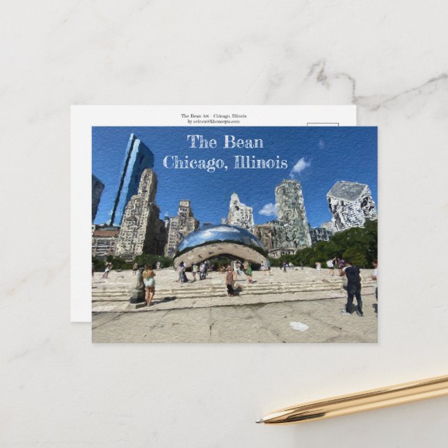 Carte postale Bean - Chicago, Illinois (Devant/Arrière en situation)