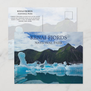 Carte Postale Bear Glacier Icebergs, parc national Kenai Fjords