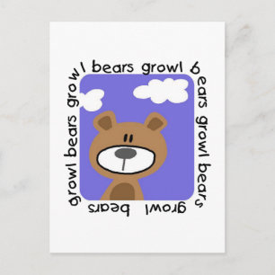 Carte Postale Bears Growl T-shirts et cadeaux