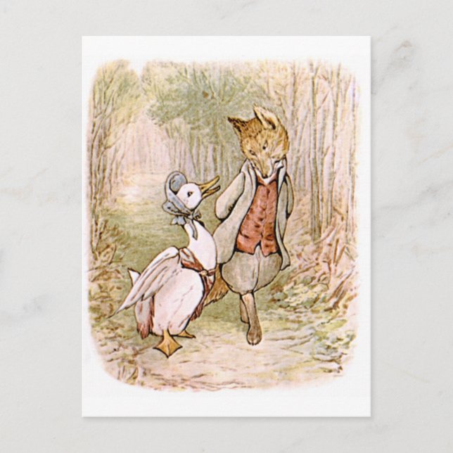 Carte Postale Beatrix Potter, Jemima Puddle Duck, M. Tod (Devant)