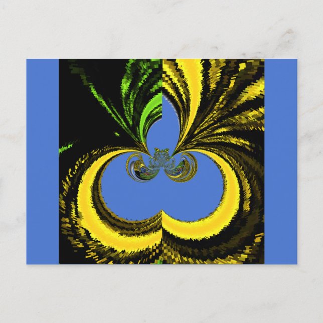 Carte Postale Beau Beau Art Sud-Africain Jaune et Bleu (Devant)