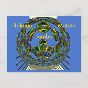 Carte Postale Beau bleu africain traditionnel Vecteur ethnique
