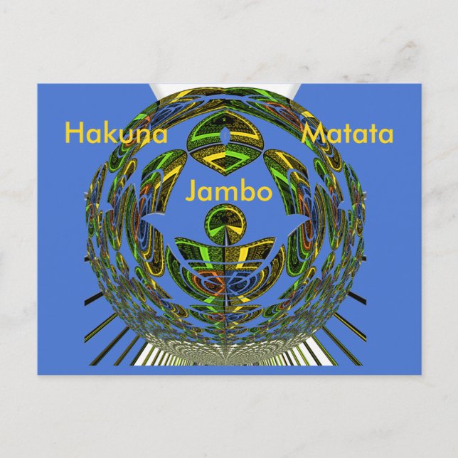 Carte Postale Beau bleu africain traditionnel Vecteur ethnique (Devant)