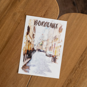 Carte Postale Beau Bordeaux France Aquarelle Voyage