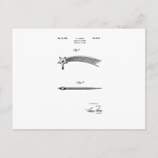 Carte Postale Beau brevet de design, d'une étoile filante.