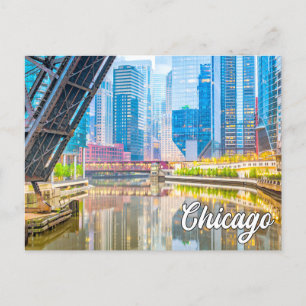 Carte Postale Beau centre-ville Chicago, Illinois, États-Unis