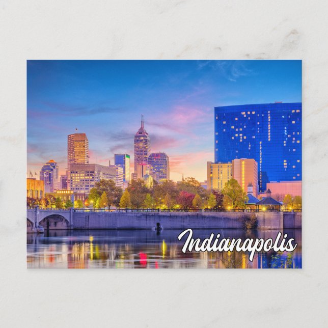 Carte Postale Beau centre-ville Indianapolis, Indiana, États-Uni (Devant)