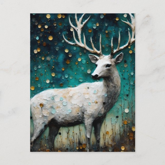 Carte Postale Beau Cerf Blanc (Devant)
