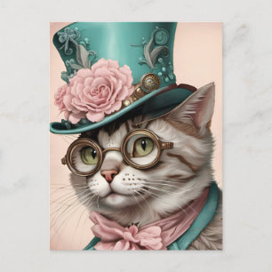 Carte Postale Beau Chat Steampunk