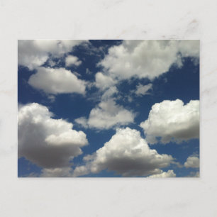 Carte Postale Beau Ciel Bleu avec Nuages Blancs Puffy