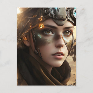 Carte Postale Beau Cyborg futuriste