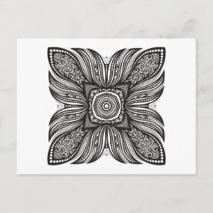 Carte Postale Beau Décor Carré Doodle
