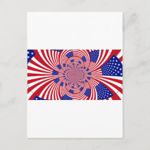 Carte Postale Beau drapeau américain Extraordinaire Kaleidoscope
