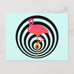 Carte Postale Beau flamant en cercles