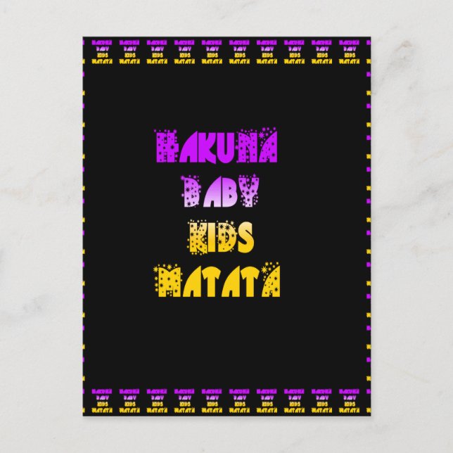 Carte Postale Beau Hakuna Matata Art Print (Devant)