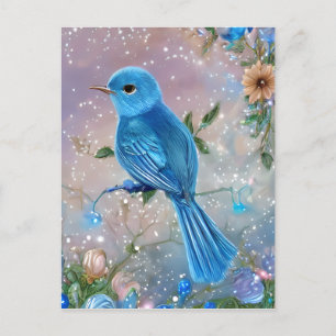 Carte Postale Beau Imaginaire Petit Oiseau Bleu