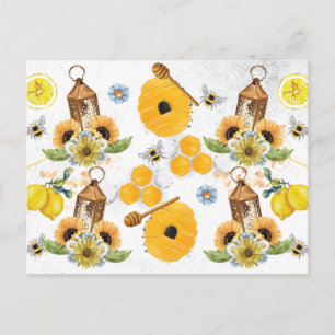 Carte Postale Beau Jardin Bee Tournesol