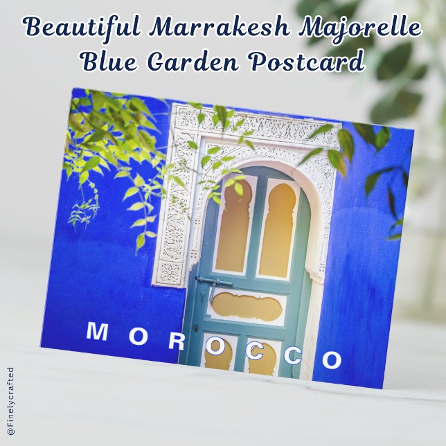 Carte Postale Beau Jardin Bleu Marrakech Majorelle (Créateur téléchargé)