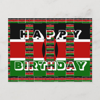 Carte Postale Beau Joyeux Anniversaire Noir rouge vert blanc