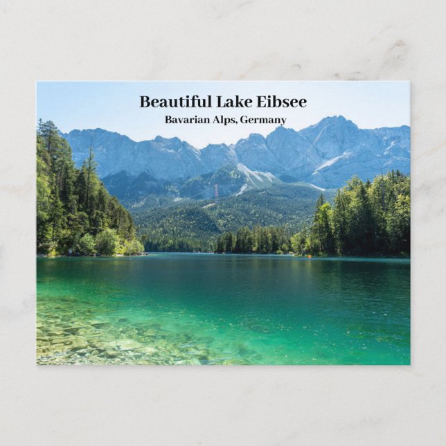 Carte Postale Beau lac Eibsee Alpes bavaroises Allemagne (Devant)