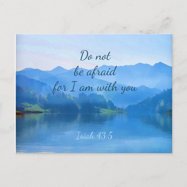 Carte Postale Beau lac Isaiah 43:5 Inspirational Bible Cl (Devant)