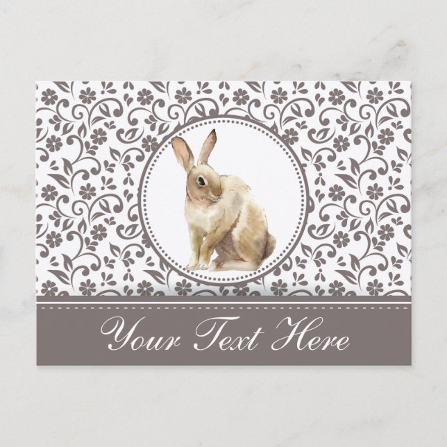 Carte Postale Beau lapin de Pâques personnalisé (Devant)