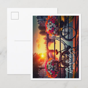 Carte Postale Beau lever de soleil d'été Amsterdam Pays-Bas