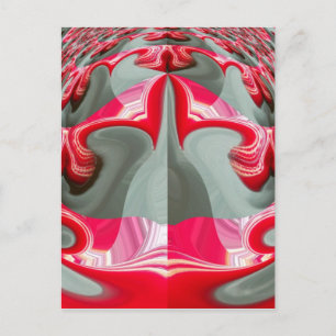 Carte Postale beau motif géométrique gris cendré rouge design AR