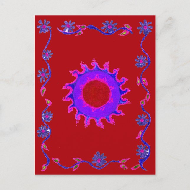 Carte Postale Beau Motif Indien Mehndi Art Design (Devant)