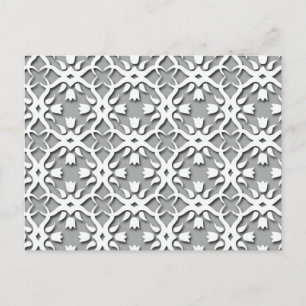 Carte Postale Beau Motif rétro Floral Élégant