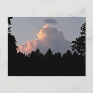 Carte Postale beau nuage derrière les arbres la nuit