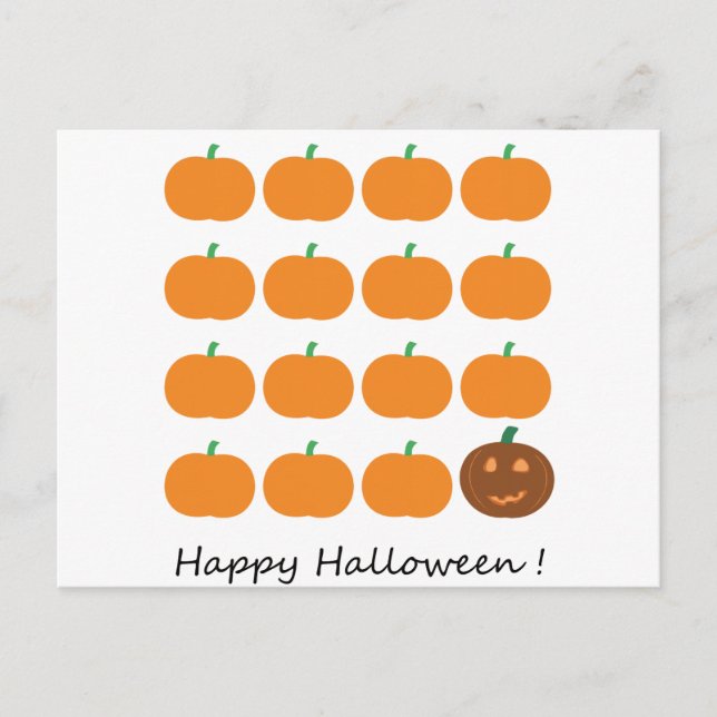 Carte Postale Beau Patch Citrouille Halloween (Devant)