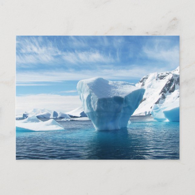 Carte Postale Beau paysage Antarctique avec Iceberg (Devant)