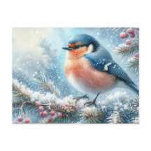 Beau paysage d'oiseaux et d'hiver 2