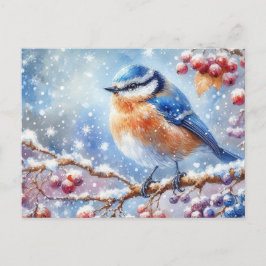 Carte Postale Beau paysage d'oiseaux et d'hiver 7