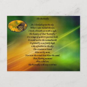 Carte Postale Beau poème papillon.