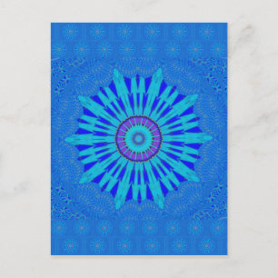 Carte Postale Beau Royal Blue Mandala Art Imprimer