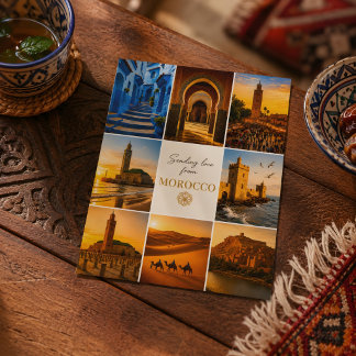 Carte Postale Beau souvenir de voyage collage Maroc