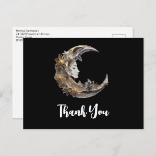 Carte Postale Beau visage dans la lune Merci